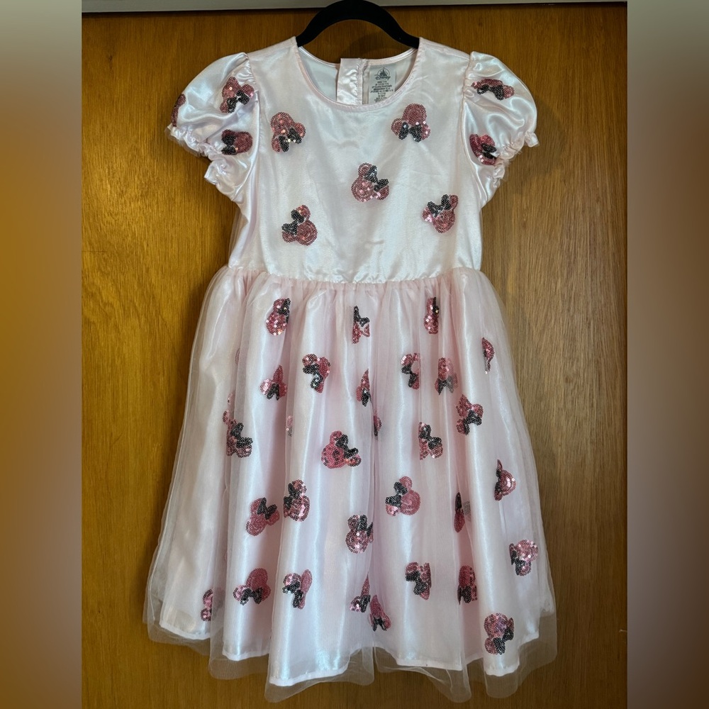 Girls Disney Pink Minnie Mouse Sequin Dress